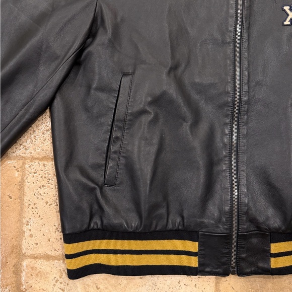 Gucci x MLB AW18 Pirates Black Leather Bomber Varsity Jacket - Picture 8 of 16